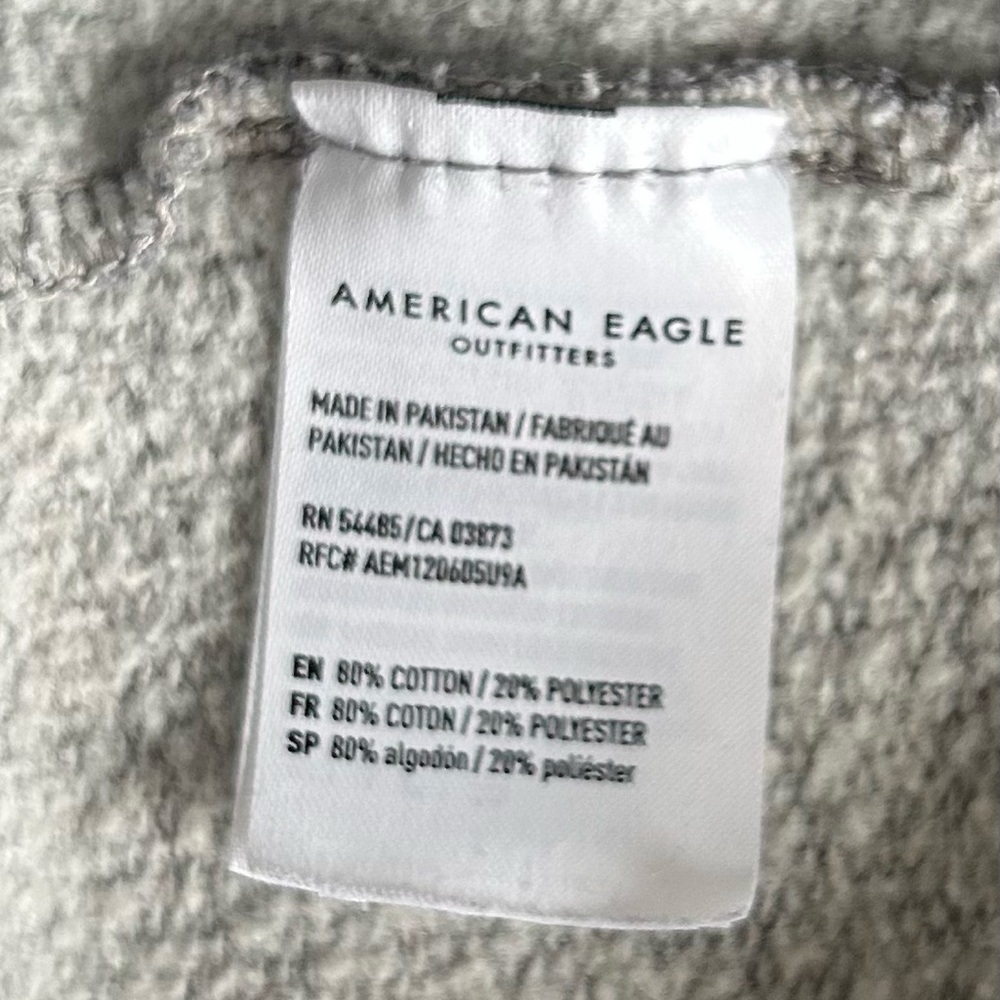 American Eagle Heather Grey Soft Graphic Hoodie Medium Gorpcore Classiccore - Picture 6 of 6